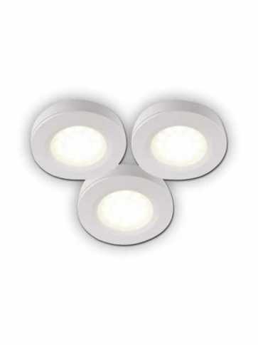 bazz 3 pack led pucks for under-cabinet 6w soft white u00063wh