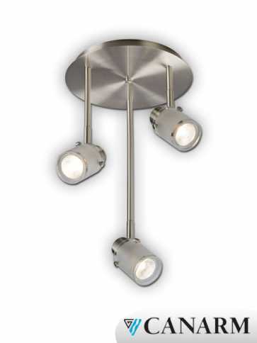 canarm cole 3 lights brushed nickel fixture icw406a03bn10