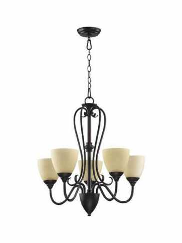 quorum lighting powell series 6008-5-44 toasted sienna chandelier