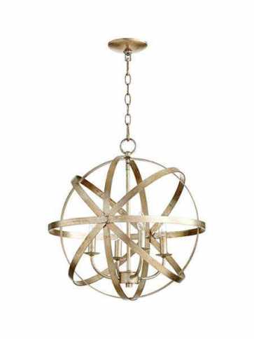 quorum lighting celeste series 6009-4-60 aged silver leaf chandelier