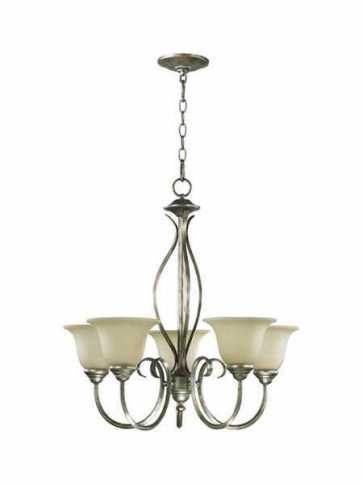 quorum lighting spencer series 6010-5-58 mystic silver chandelier