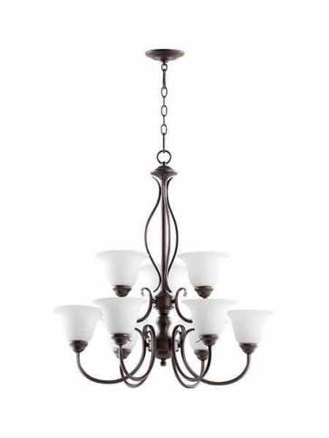quorum lighting spencer series 6010-9-186 oiled bronze chandelier
