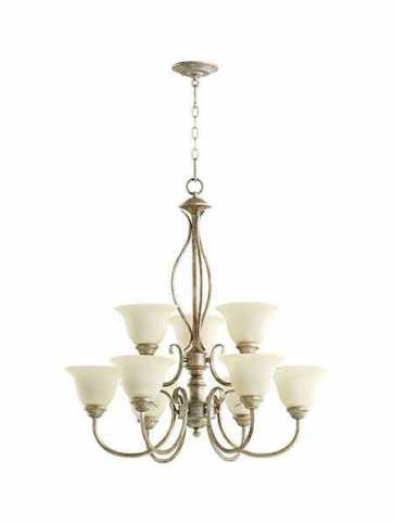 quorum lighting spencer series 6010-9-58 mystic silver chandelier