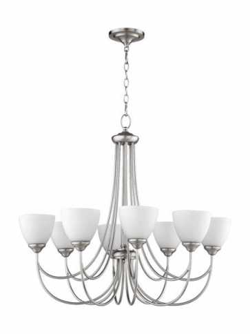 quorum lighting brooks series 6050-8-65 satin nickel chandelier