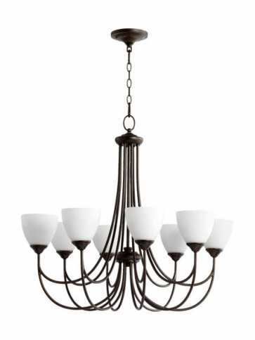 quorum lighting brooks series 6050-8-86 oiled bronze chandelier