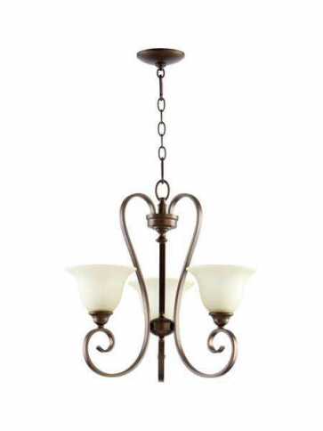 quorum lighting 6053-3-86 oiled bronze chandelier