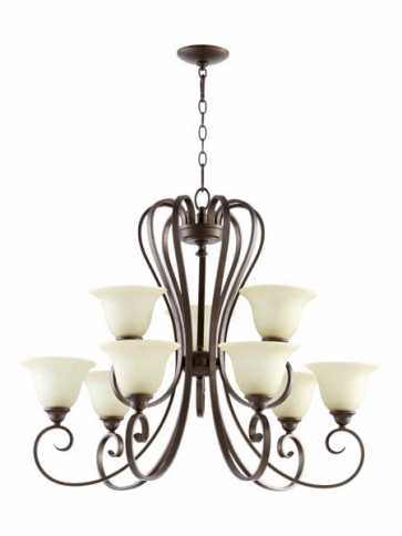 quorum lighting 6053-9-86 oiled bronze chandelier