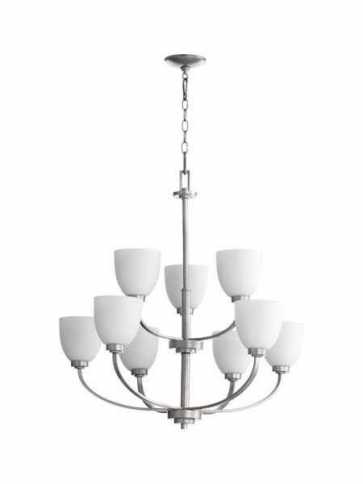 quorum lighting reyes series 6060-9-64 classic nickel chandelier