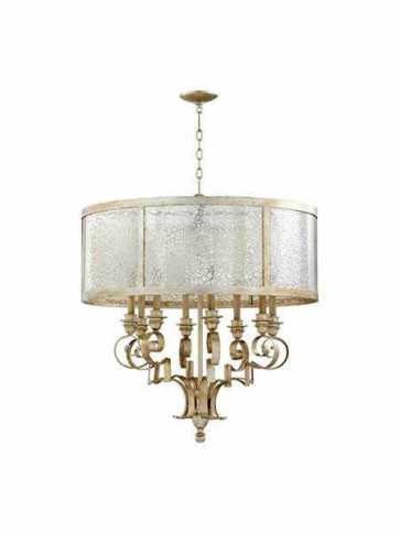 quorum lighting champlain series 6081-8-60 aged silver leaf chandelier