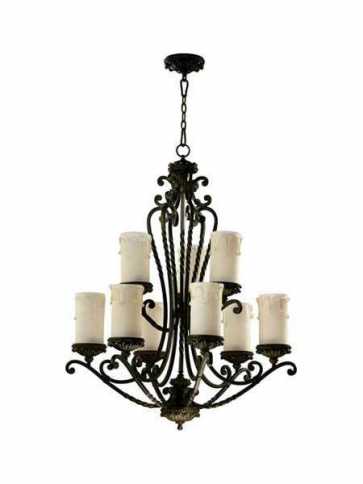 quorum lighting alameda series 6086-9-86 oiled bronze chandelier