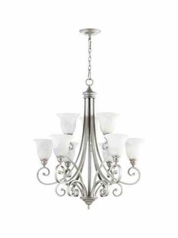 quorum lighting bryant series 6154-9-64 classic nickel chandelier