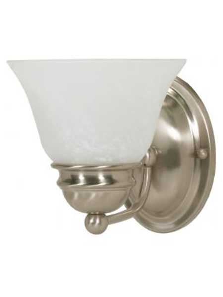 Nuvo Empire 4 Light LED Brushed Nickel Vanity Wall With Alabaster Glass $180 